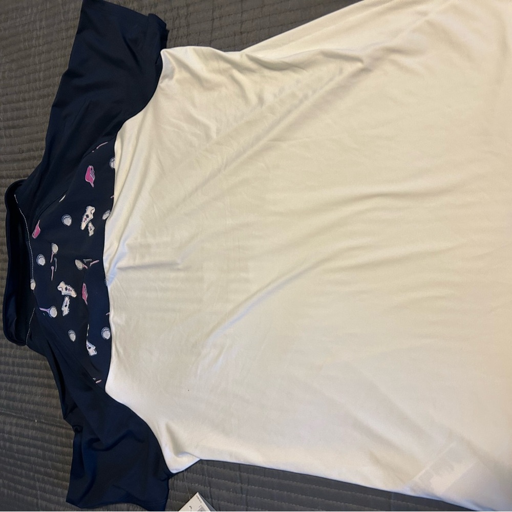 Izod Golf Polo Shirt with golf Patterned Shorts stretch, wicking, sun control - Picture 6 of 7